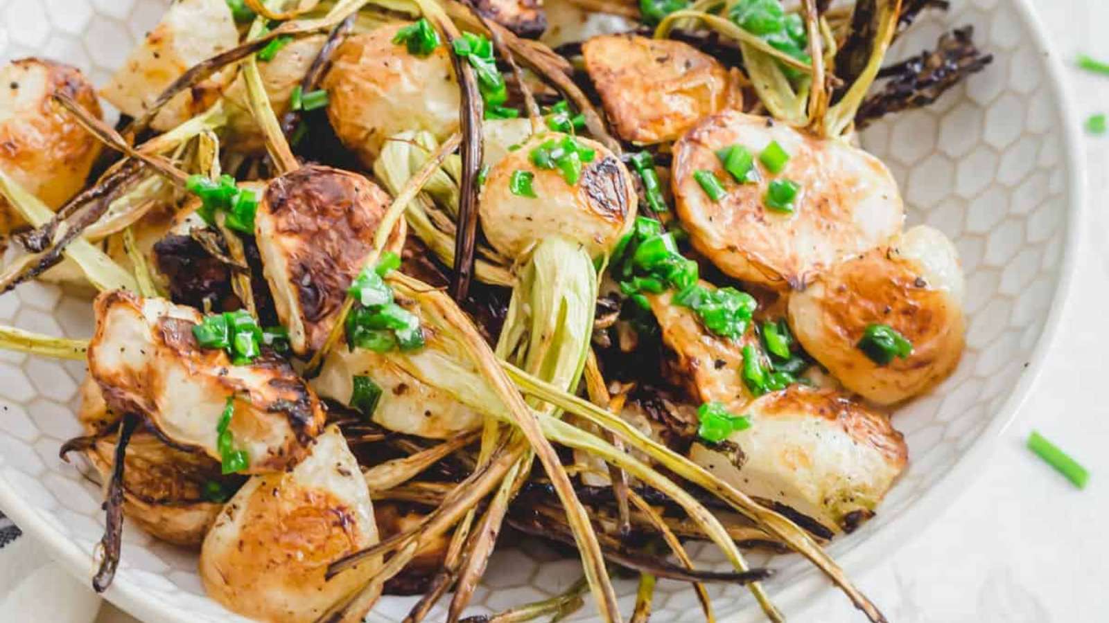 Crispy Roasted Turnips recipe by Running to the Kitchen.