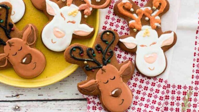 Gingerbread Reindeer Cookies With Royal Icing recipe by Sense and Edibility.