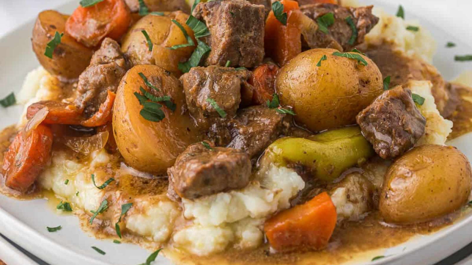 Slow Cooker Mississippi Beef Stew recipe by Simply Stacie.
