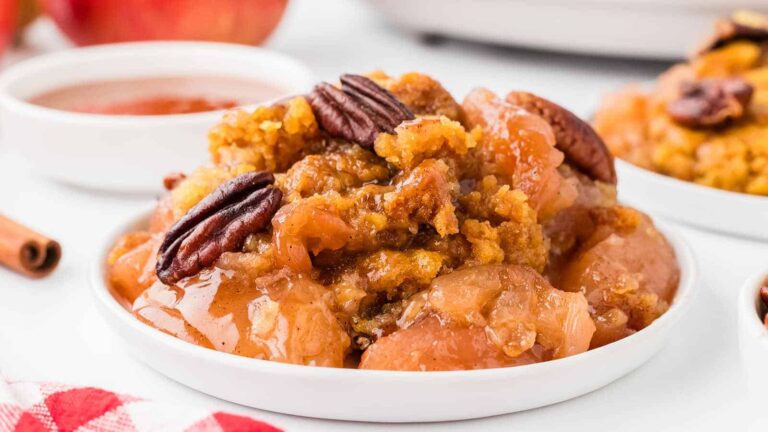 Crockpot Apple Dump Cake recipe by Cheerful Cook.
