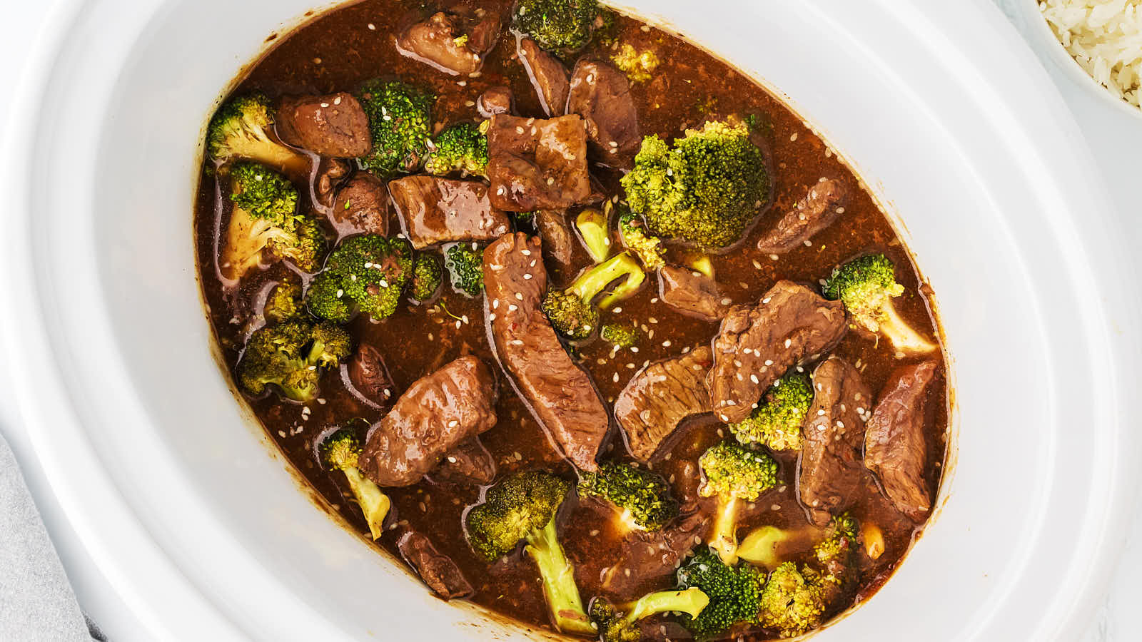 35 Easy Dinners Every Busy Mom Needs for Hectic Weeknights 21 Crockpot Beef and Broccoli recipe by Cheerful Cook.