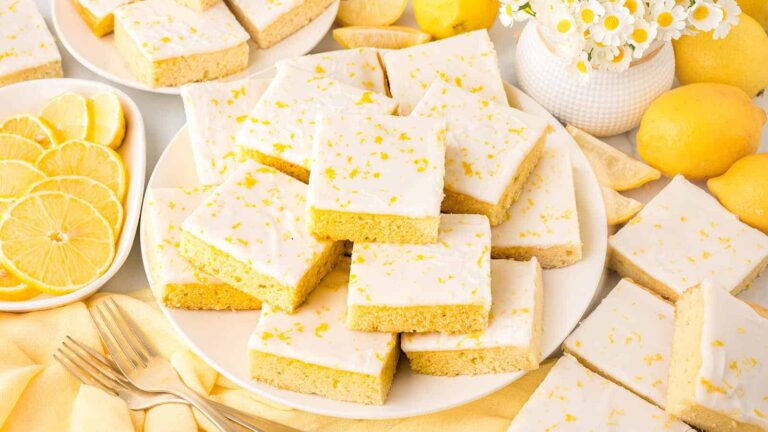 Glazed German Lemon Sheet Cake recipe by Cheerful Cook.