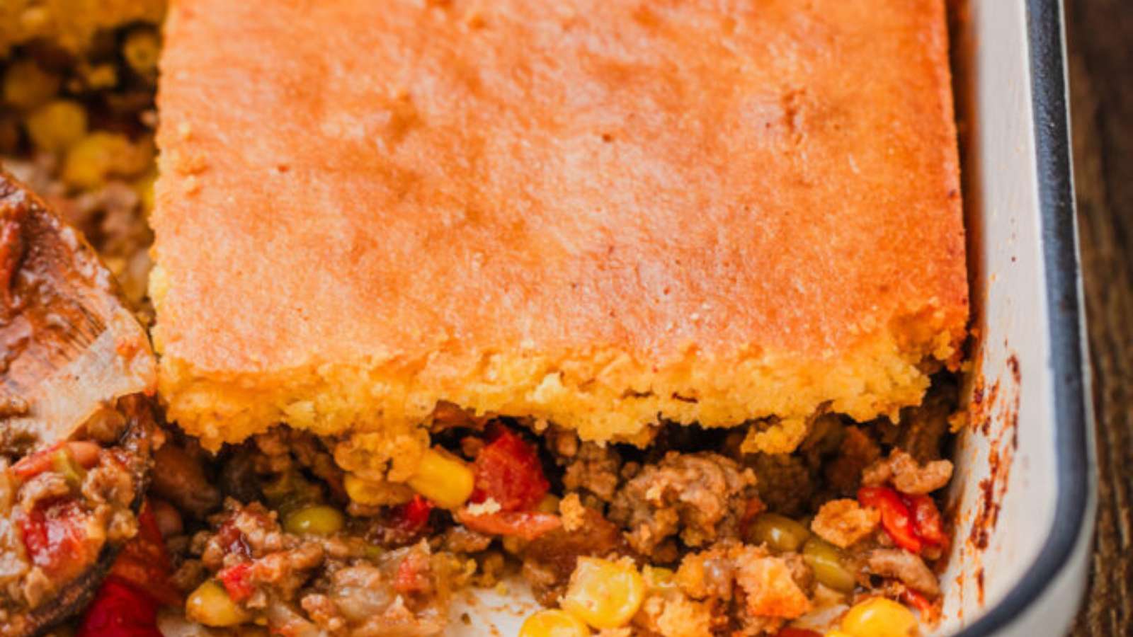 55 Amazing All-American Dinners for Busy Weeknights 55 Cowboy Cornbread Casserole recipe by The Cookin Chicks.