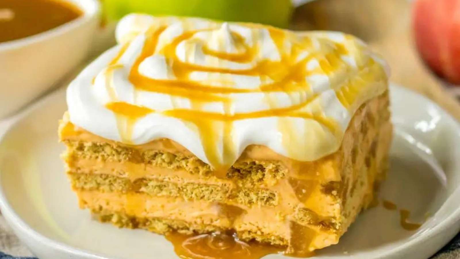 Caramel Apple Icebox Cake recipe by Maria&rsquo;s Mixing Bowl.