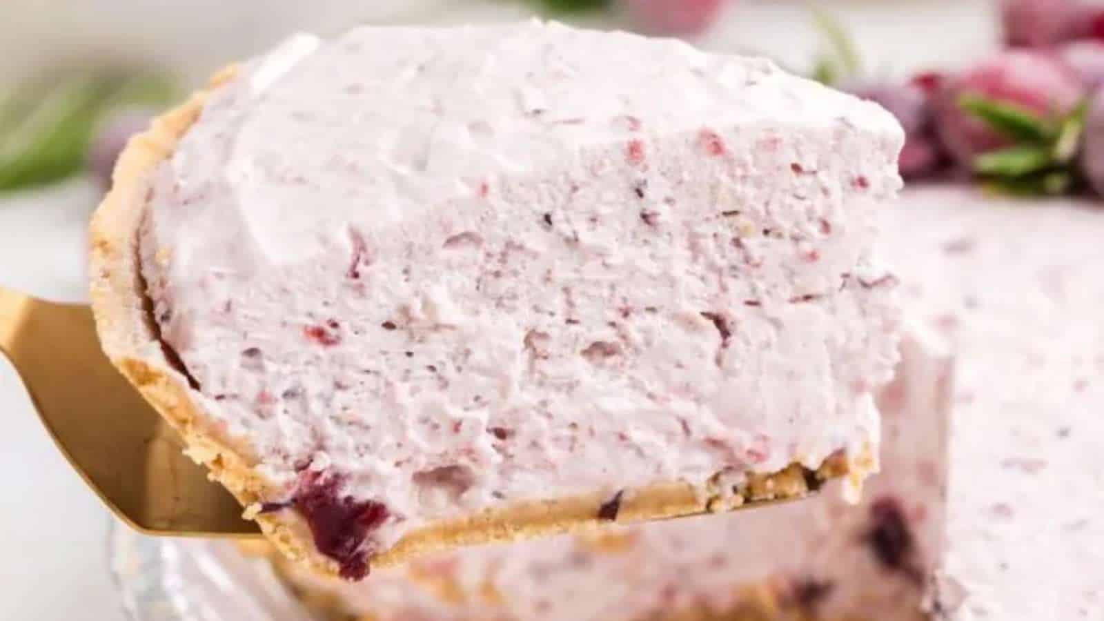 No-Bake Cranberry Pie recipe by Semi Homemade Kitchen.