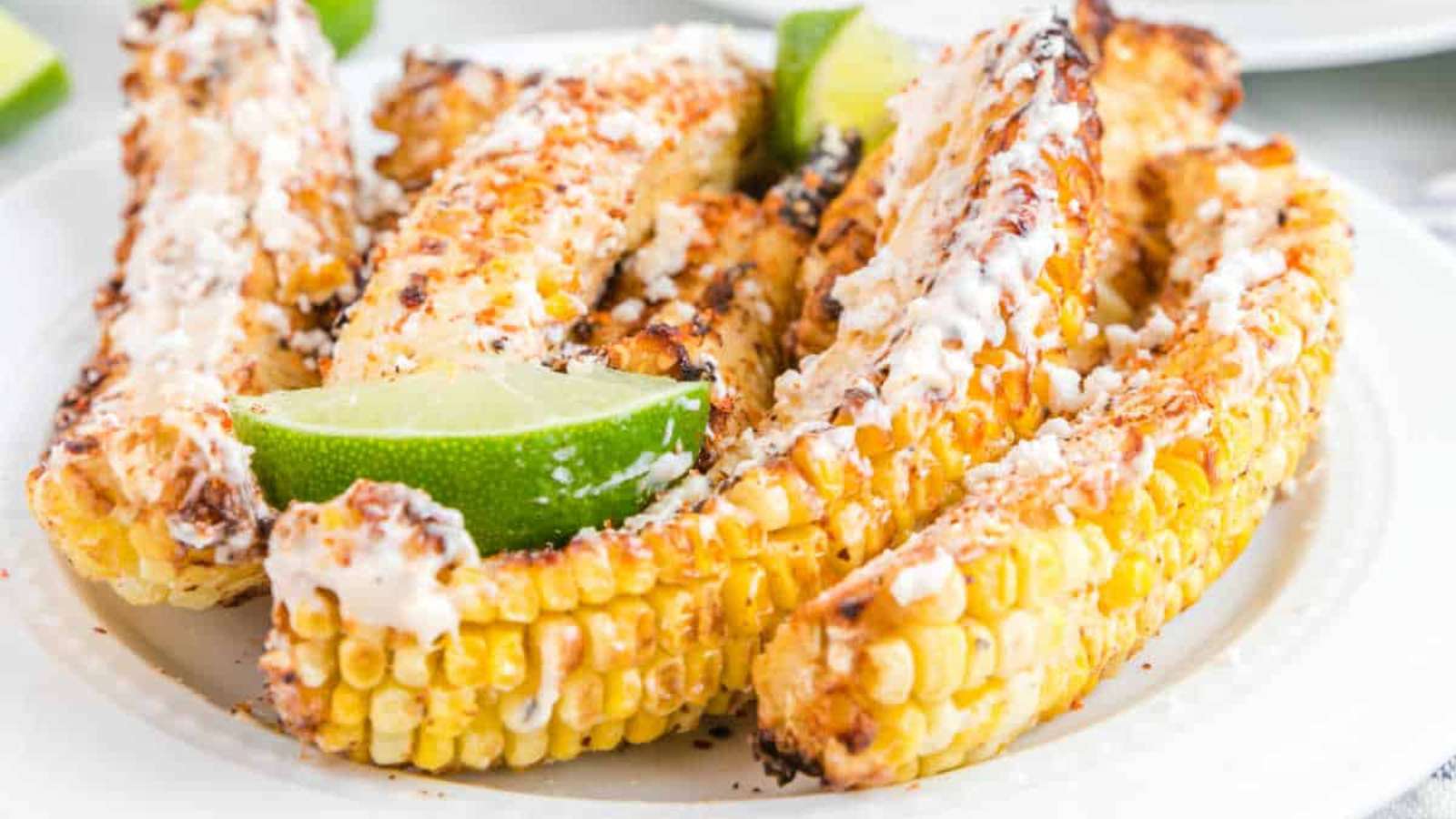 45 Best Fall Side Dishes You’ll Never Get Tired Of 35 Air Fryer Corn Ribs recipe by Simply Stacie.