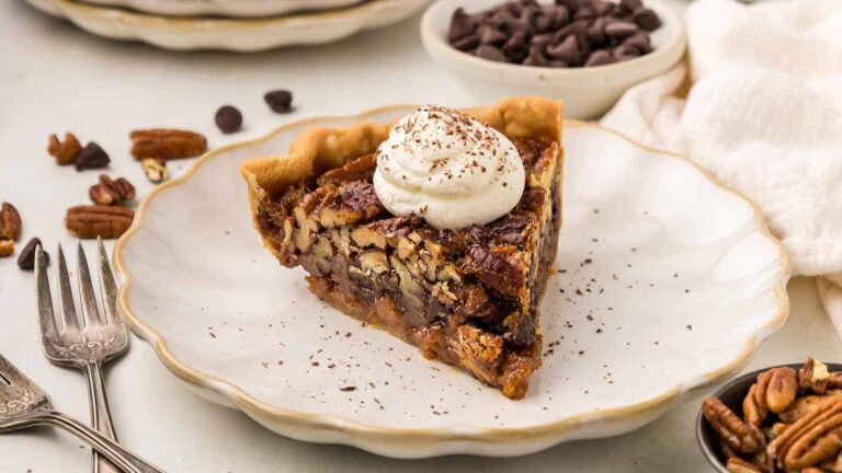 Chocolate Pecan Pie recipe by Cheerful Cook.