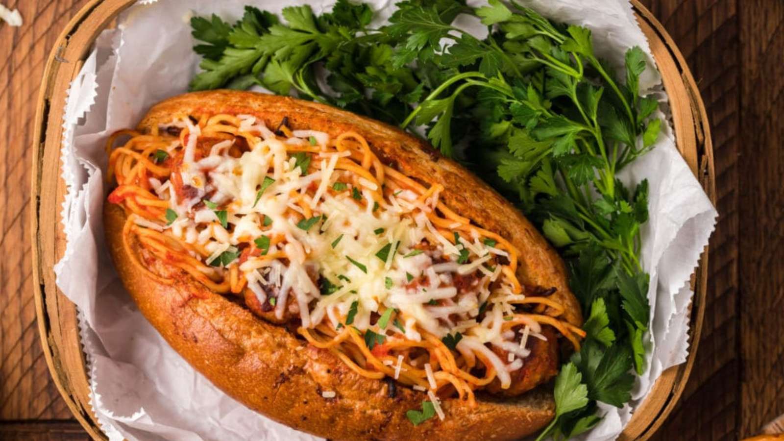 Spaghetti Stuffed Subs recipe by Kitchen Divas.