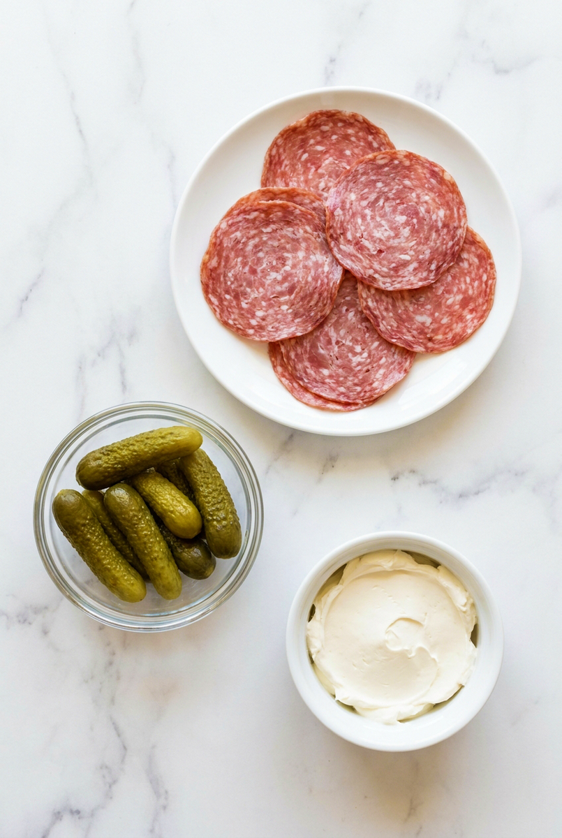 3 Ingredient Salami Pickle Bites ingredients