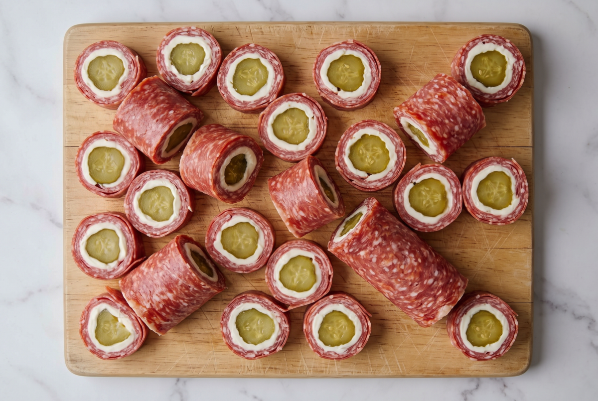 3 Ingredient Salami Pickle Bites inprocess2 edited