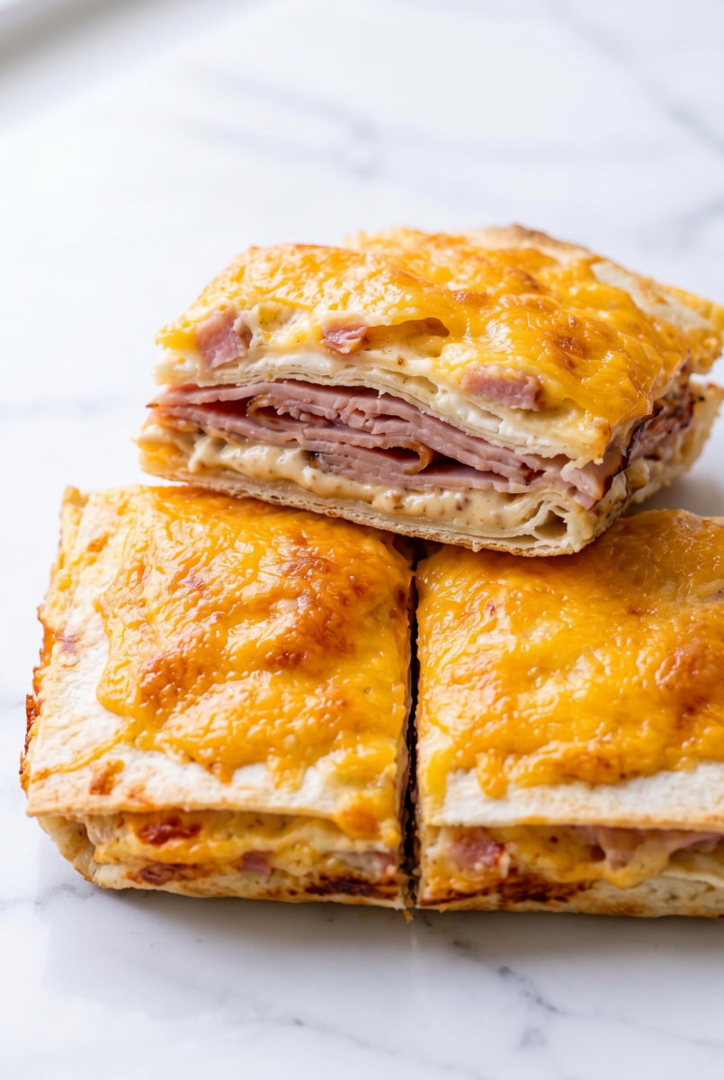 Cheesy Ham Tortilla Squares 4