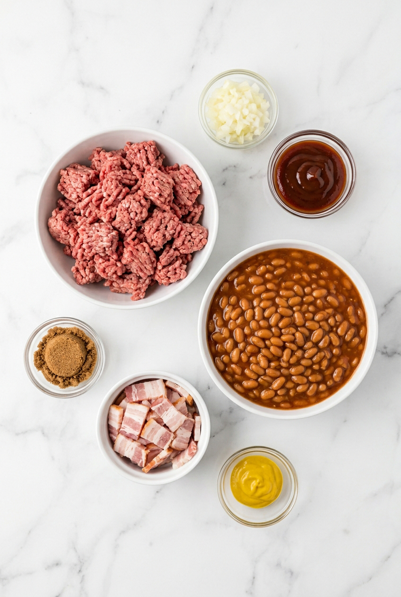 Easy Hearty Cowboy Baked Beans 3 Easy Hearty Cowboy Baked Beans ingredients