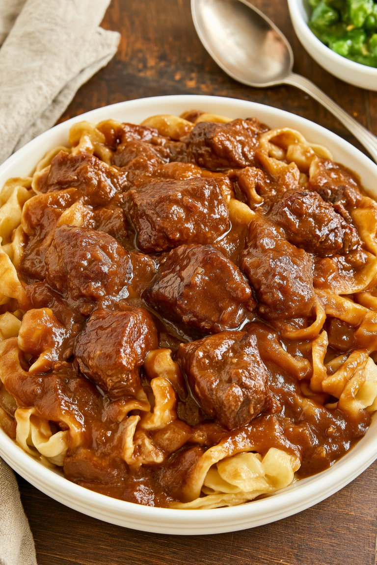 Slow Cooker Poor Mans Beef and Noodles 1