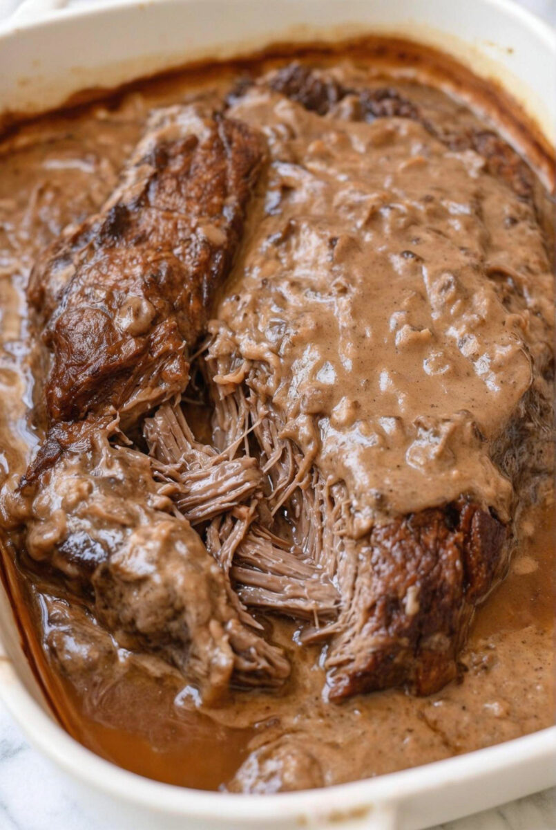 3-Ingredient Gravy Smothered Beef Roast (Easy) 2 3 Ingredient Gravy Smothered Beef Roast Easy 3