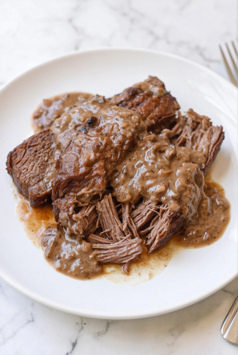 3-Ingredient Gravy Smothered Beef Roast (Easy) 5 3 Ingredient Gravy Smothered Beef Roast Easy 4