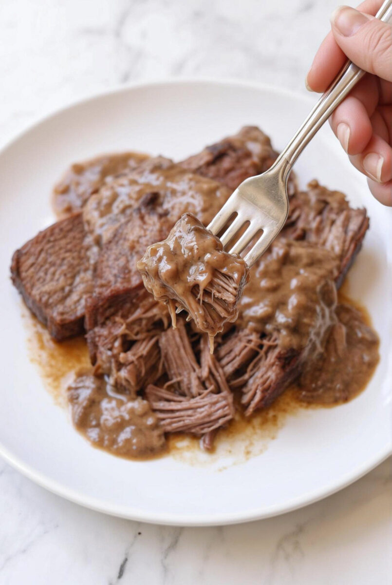 3-Ingredient Gravy Smothered Beef Roast (Easy) 7 3 Ingredient Gravy Smothered Beef Roast Easy 5