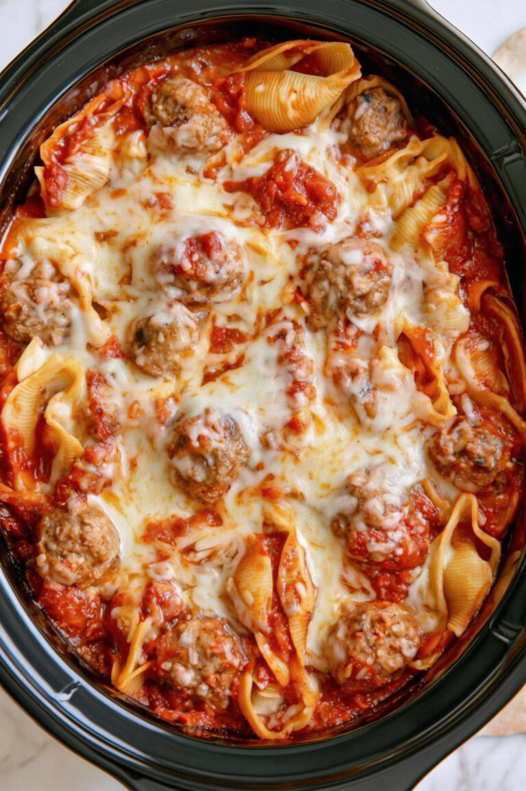 4 Ingredient Slow Cooker Jumbo Shells 1