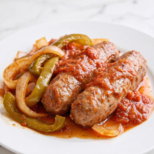 Easy 4-Ingredient Slow Cooker Sausage and Onions 6 Easy 4 Ingredient Slow Cooker Sausage and Onions 2