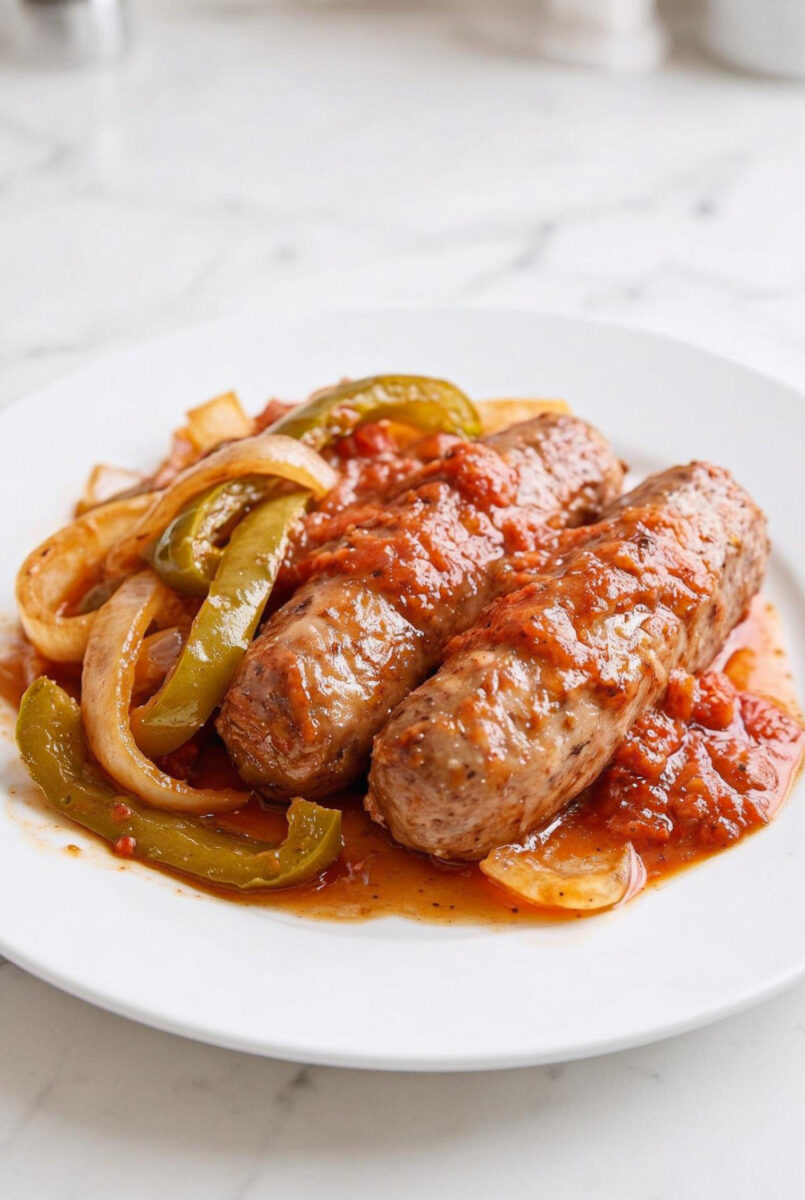 Easy 4-Ingredient Slow Cooker Sausage and Onions 5 Easy 4 Ingredient Slow Cooker Sausage and Onions 2