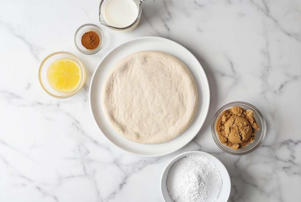 Easy Cinnamon Sugar Dessert Pizza Recipe ingredients edited