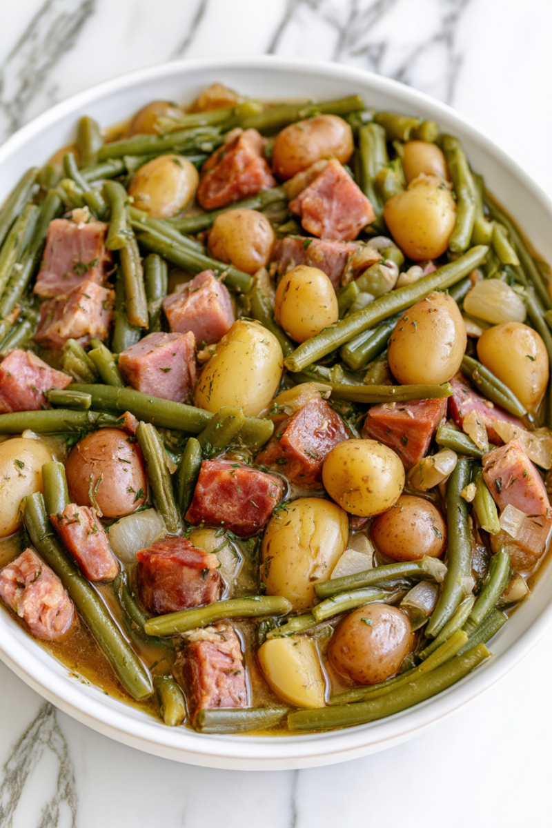 Easy Crockpot Ham, Potatoes, and Green Beans Recipe 4 Easy Crockpot Ham Potatoes and Green Beans Recipe 3