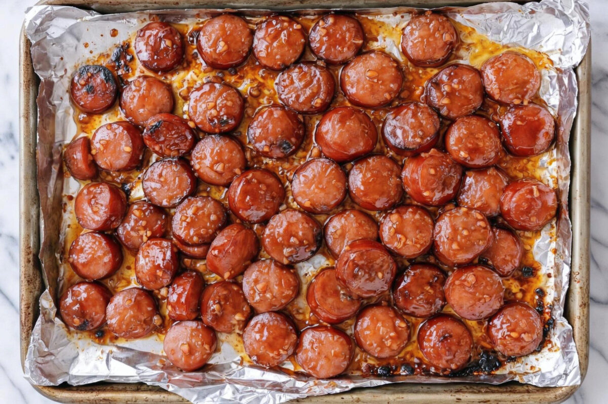 Easy Oven Baked Glazed Honey Garlic Sausages Recipe 4 Easy Oven Baked Glazed Honey Garlic Sausages Recipe 1 edited