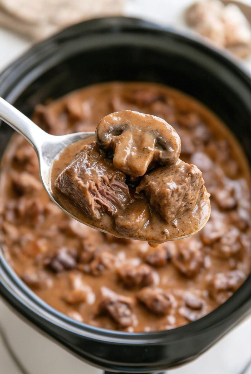 Easy Slow Cooker Mushroom Beef Tips Recipe 2 Easy Slow Cooker Mushroom Beef Tips Recipe 2