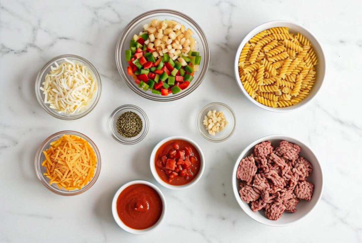 Easy Stuffed Pepper Pasta Casserole Recipe ingredients