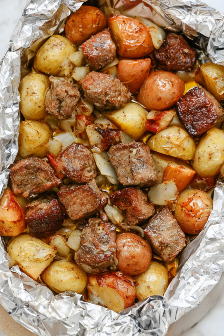Garlic Butter Steak and Potato Foil Packs 1