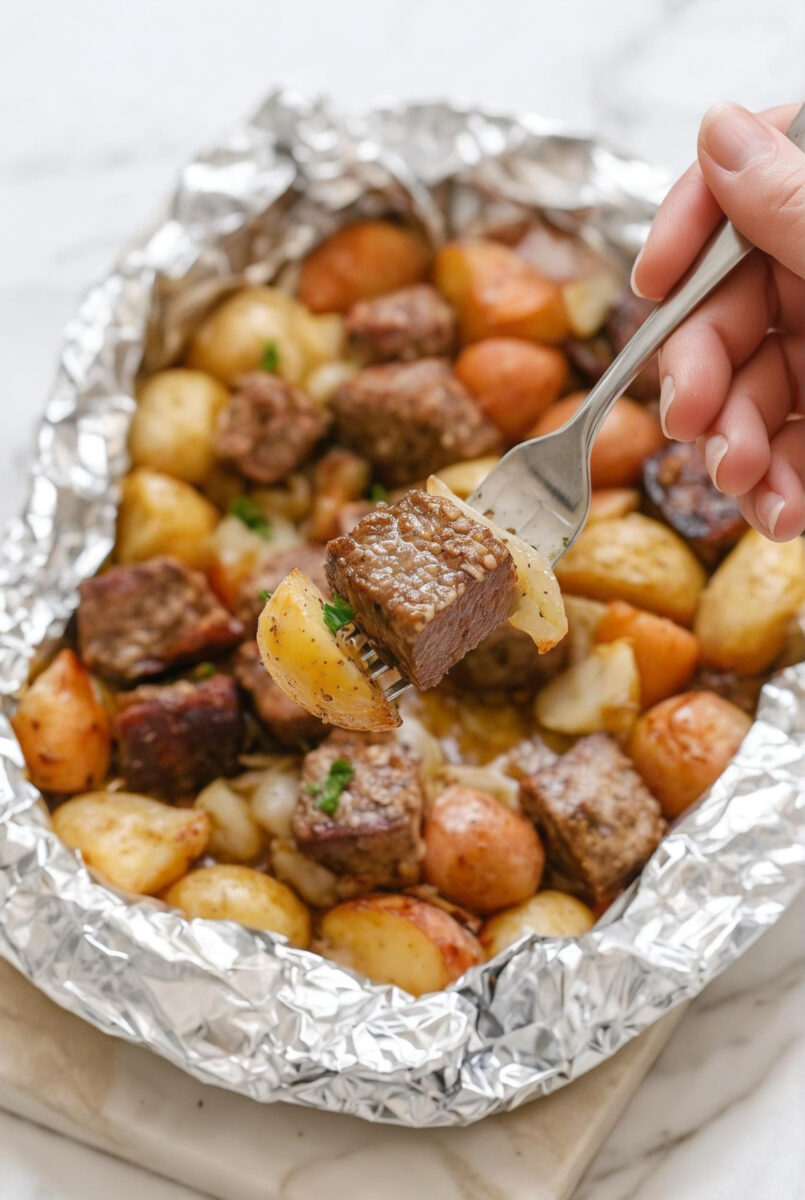Garlic Butter Steak and Potato Foil Packs 2