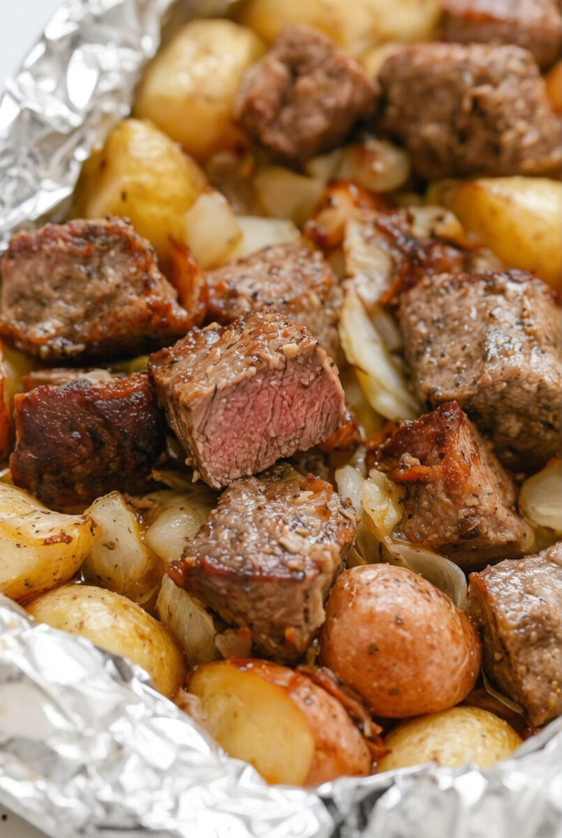 Garlic Butter Steak and Potato Foil Packs 3