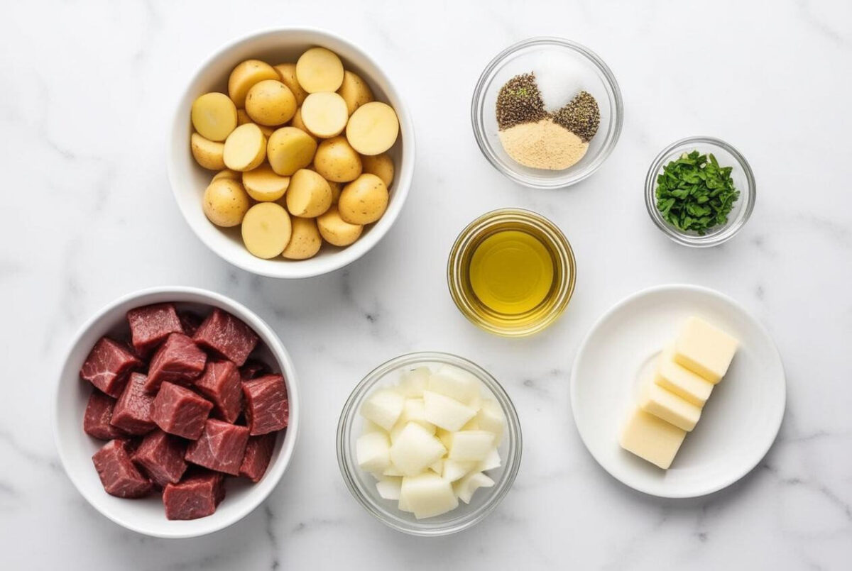 Garlic Butter Steak and Potato Foil Packs ingredients edited