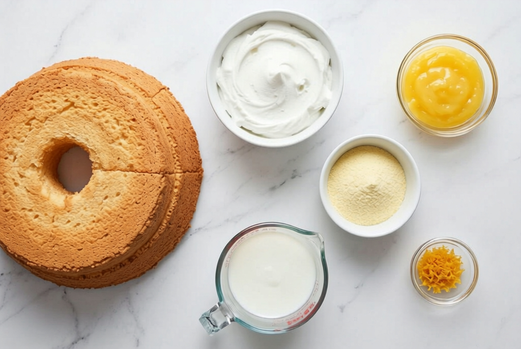 Lemon Angel Cake ingredients 1