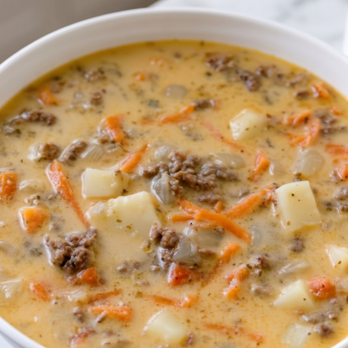 Loaded Cheeseburger Soup 1