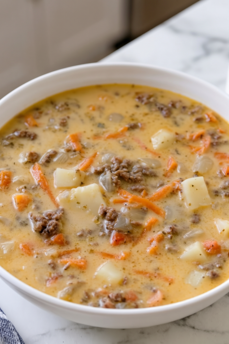 Loaded Cheeseburger Soup 1