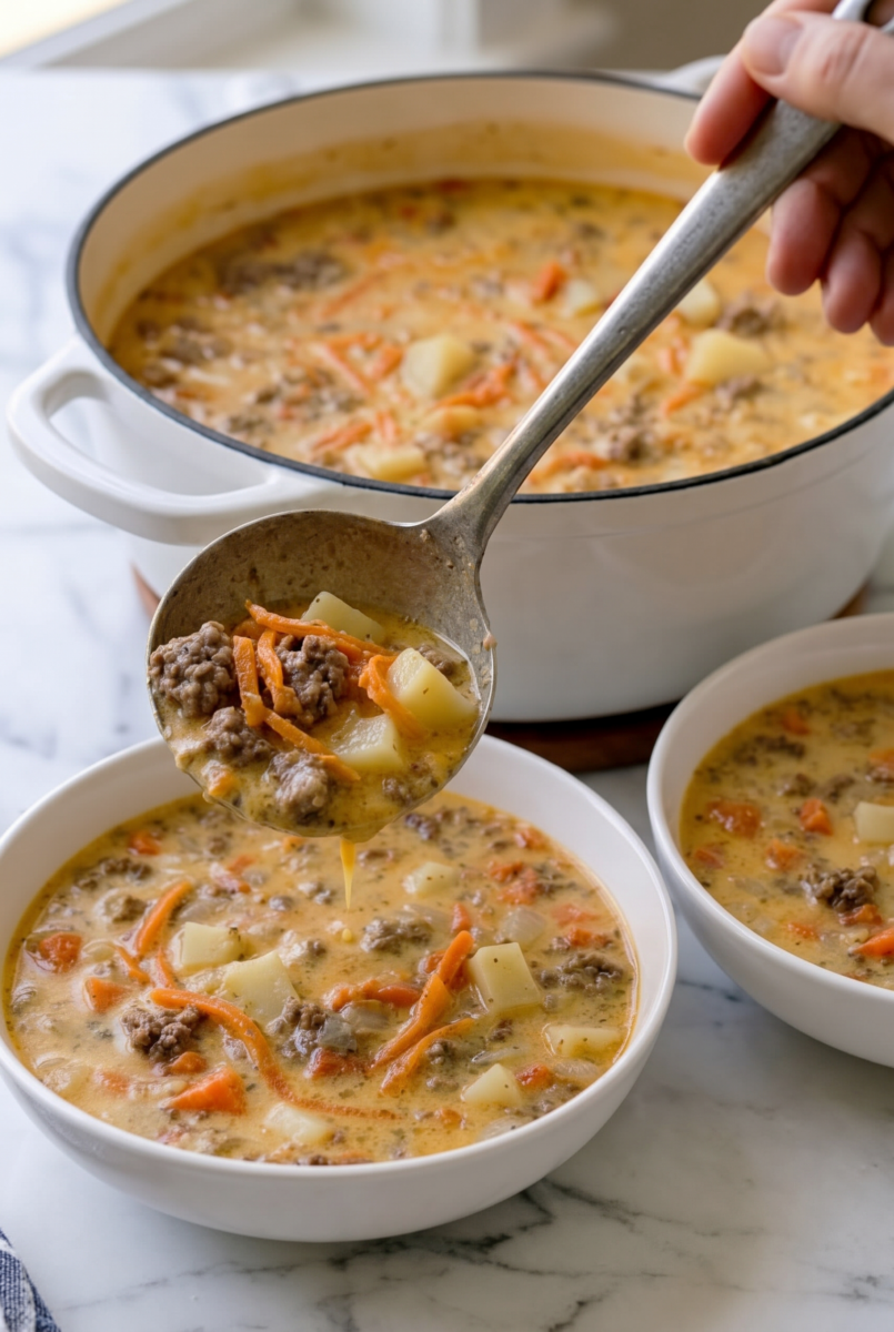 Loaded Cheeseburger Soup 2