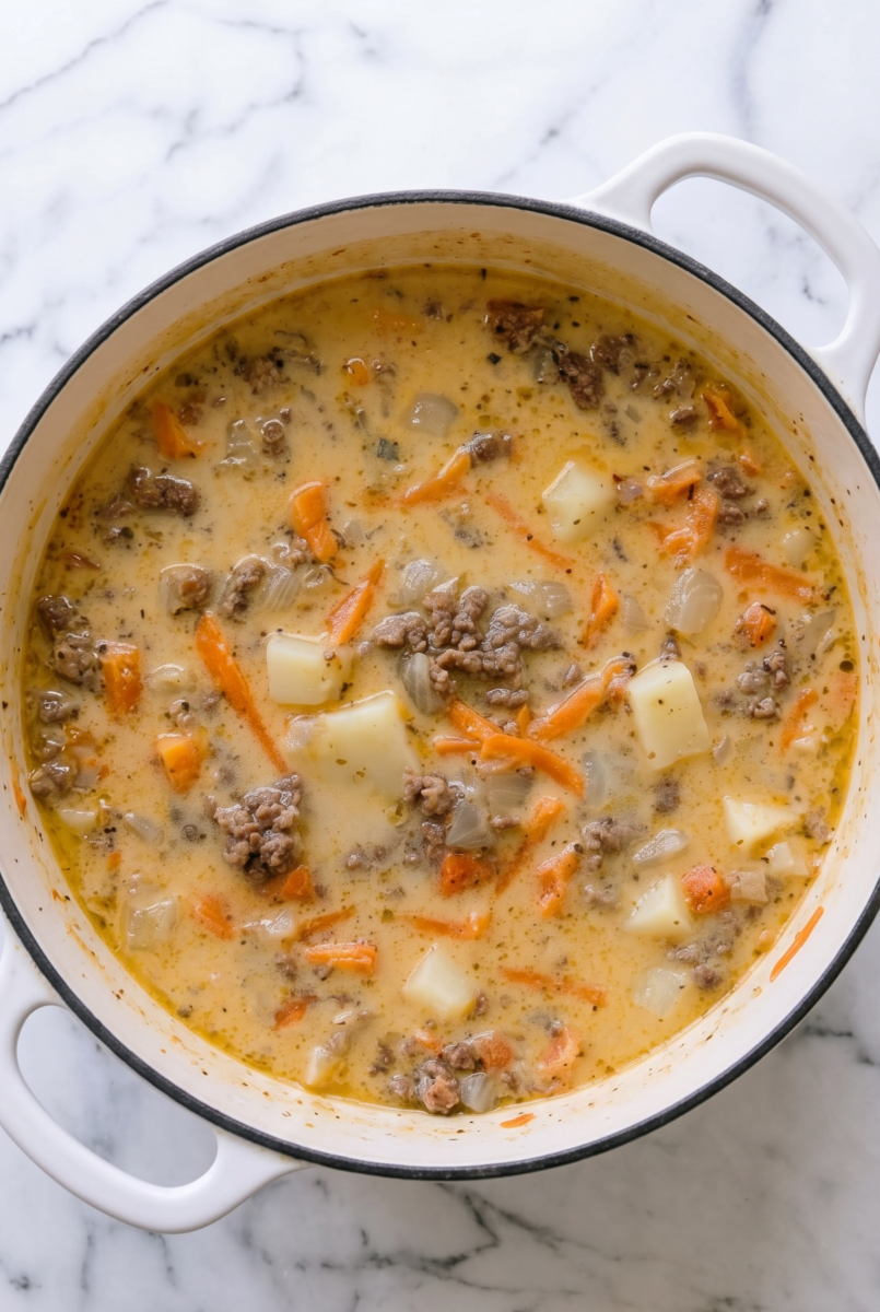 Loaded Cheeseburger Soup 3