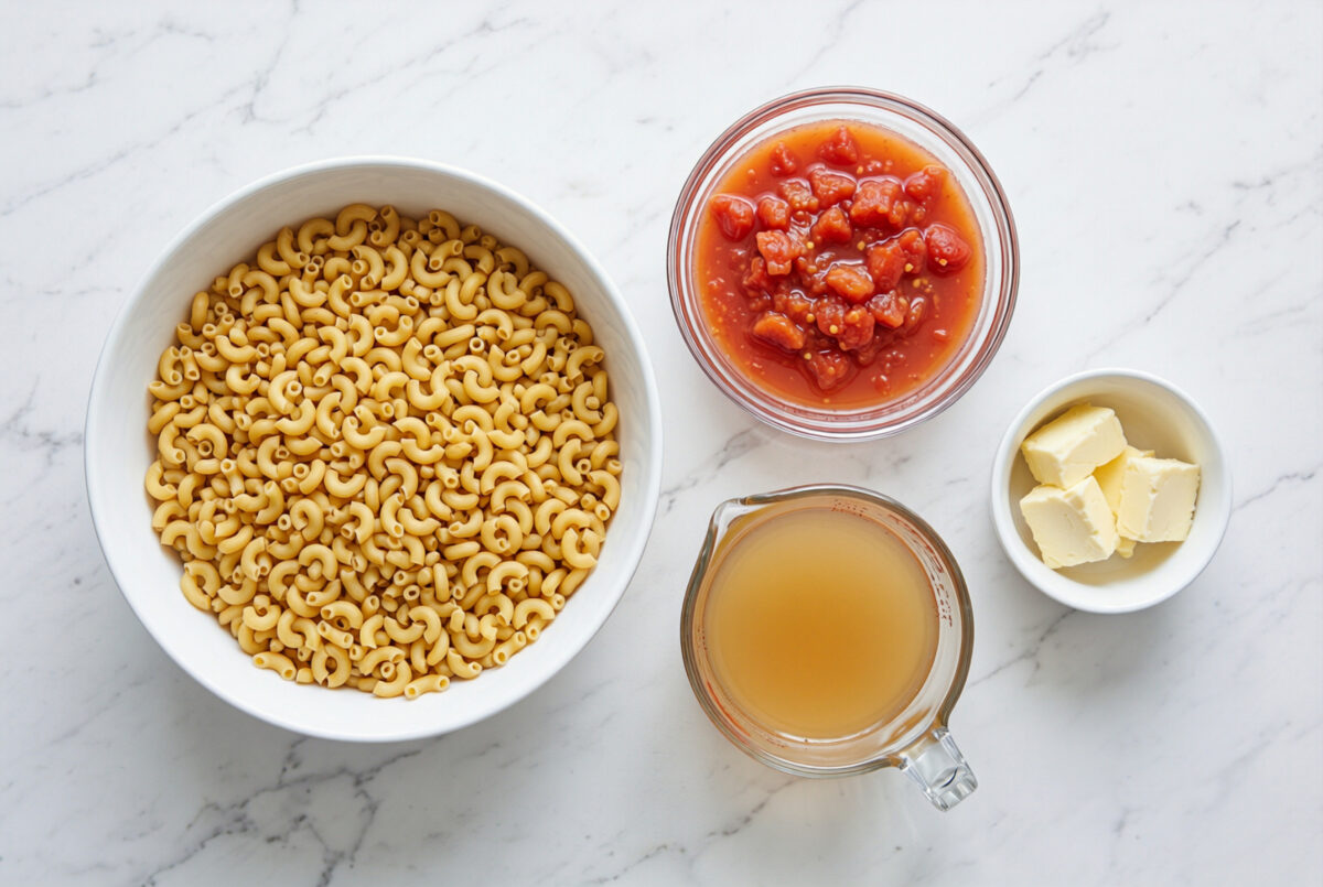 Oven Baked Macaroni and Tomatoes ingredients