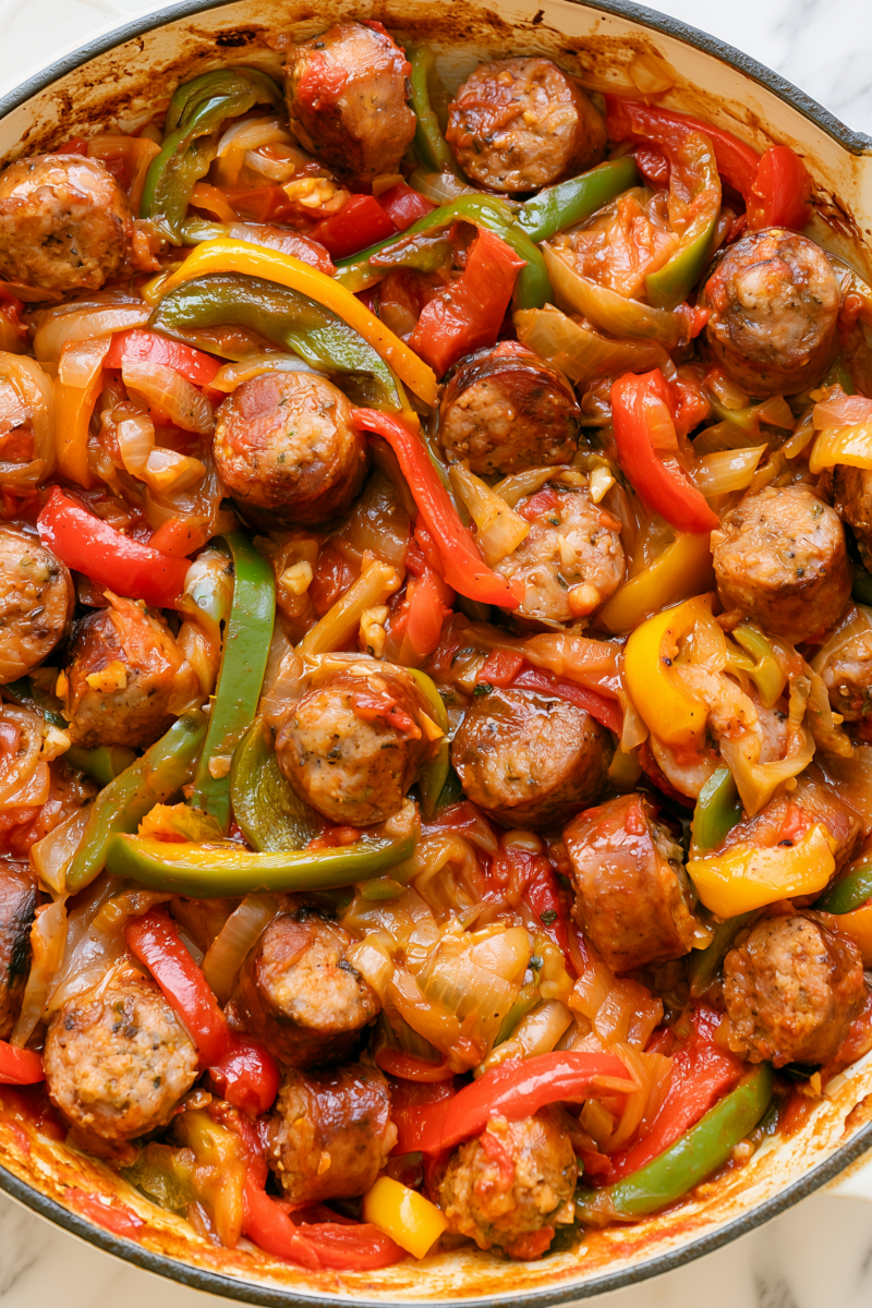 Sausage Peppers and Onions %E2%80%931