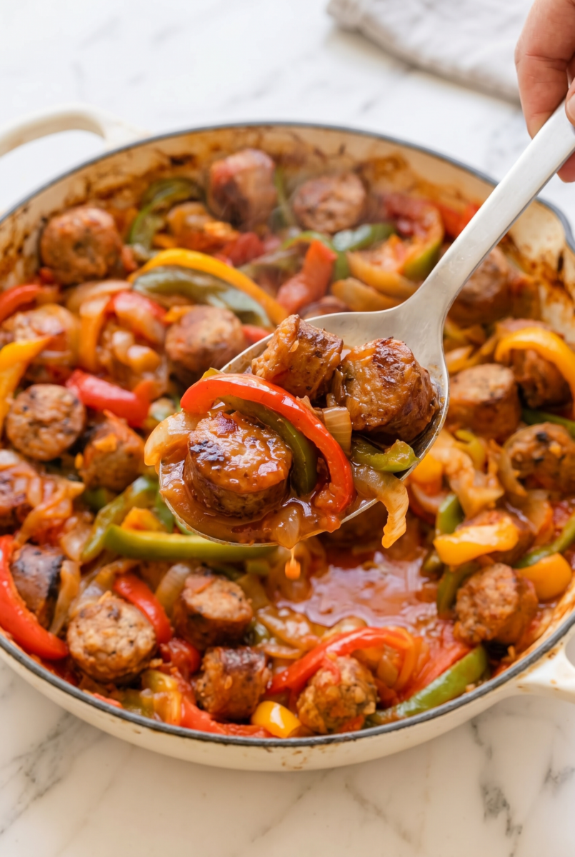 Sausage Peppers and Onions %E2%80%933