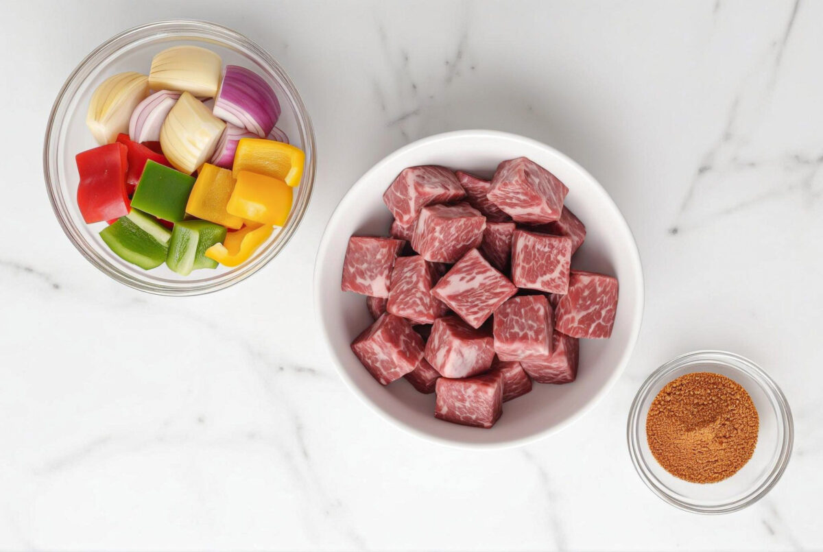 Slow Cooker 3 Ingredient Cajun Steak Packets ingredients