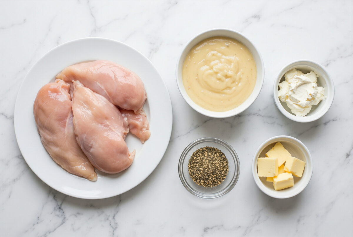 Slow Cooker 5 Ingredient Angel Chicken ingredients
