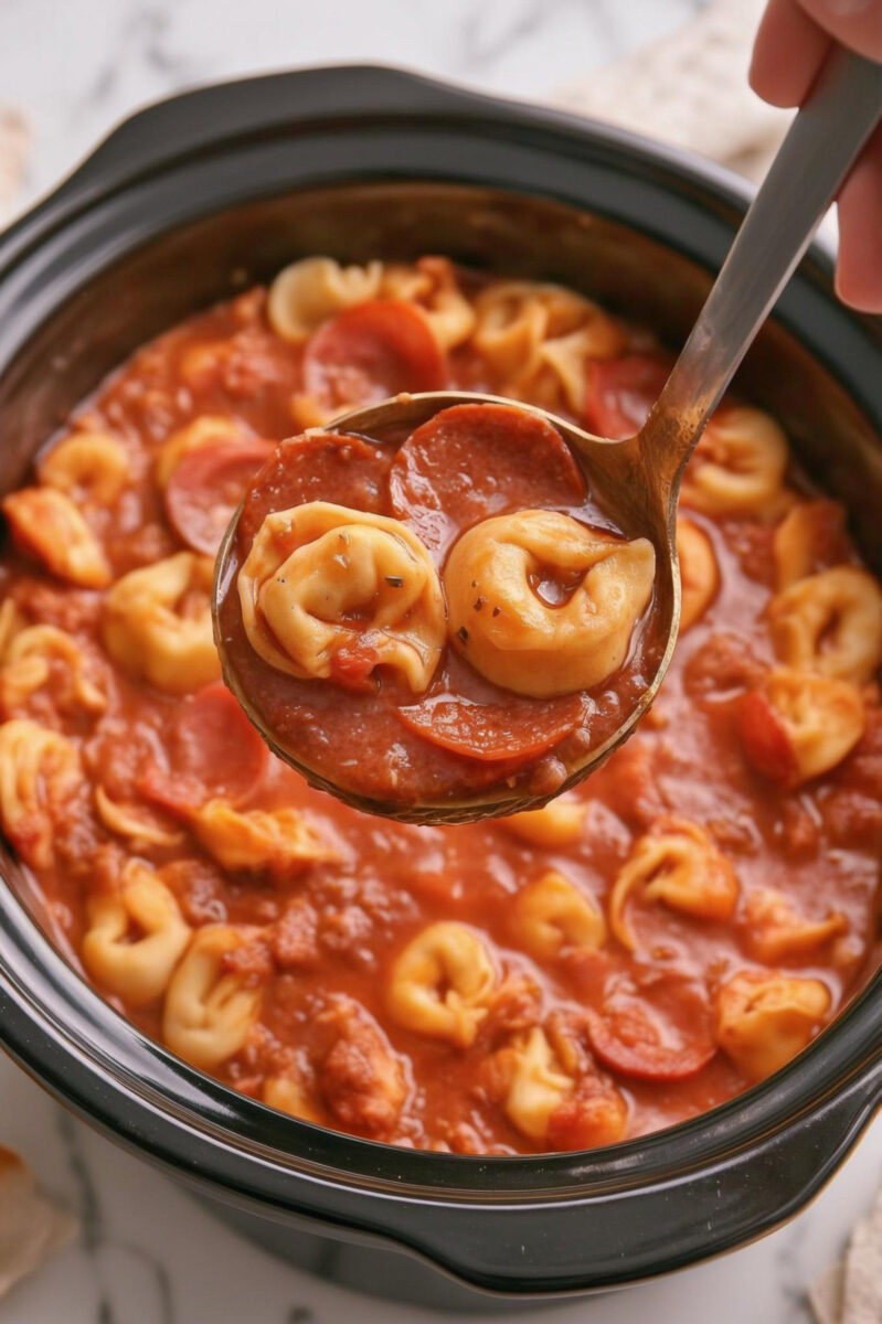 Slow Cooker 5-Ingredient Pizza Soup Recipe 2 Slow Cooker 5 Ingredient Pizza Soup Recipe 2