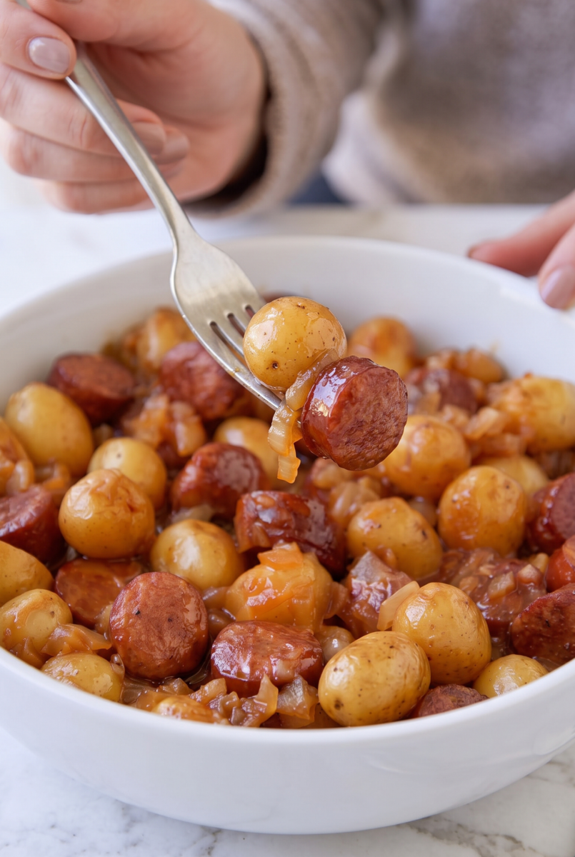 Slow Cooker Amish Kielbasa Potatoes 7 Slow Cooker Amish Kielbasa Potatoes 1