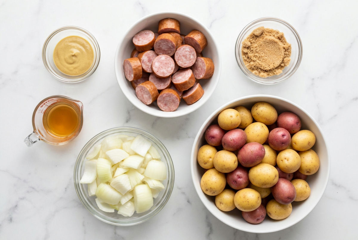 Slow Cooker Amish Kielbasa Potatoes 3 Slow Cooker Amish Kielbasa Potatoes ingredients