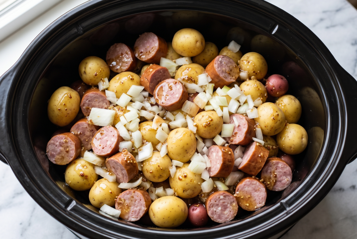 Slow Cooker Amish Kielbasa Potatoes 4 Slow Cooker Amish Kielbasa Potatoes ip1