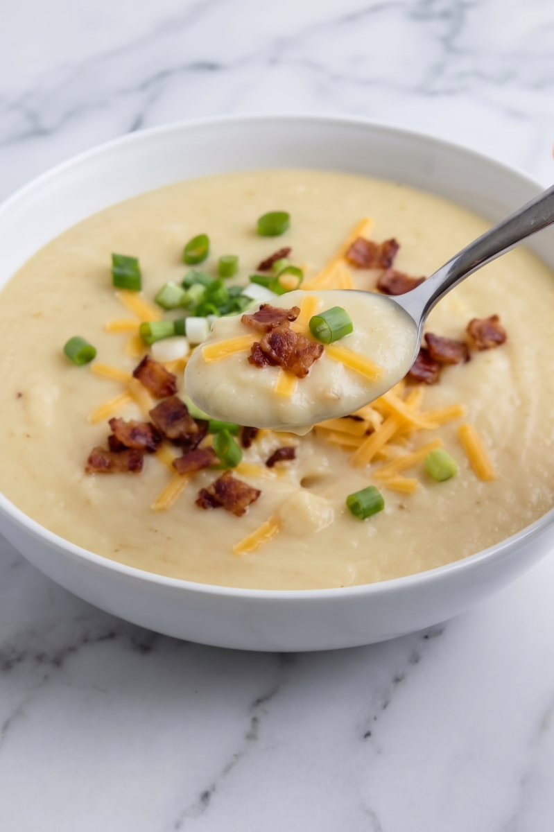 Slow Cooker Garlic Cream Potato Soup 3