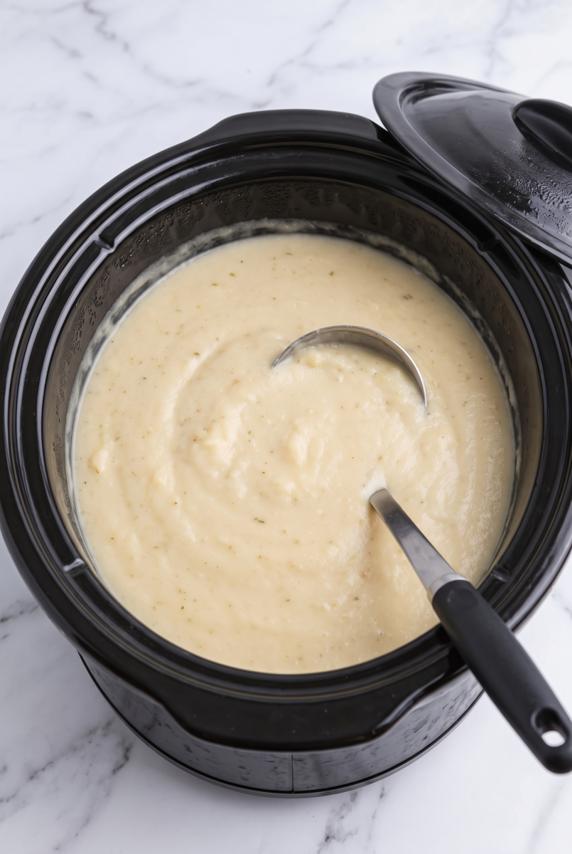Slow Cooker Garlic Cream Potato Soup 5
