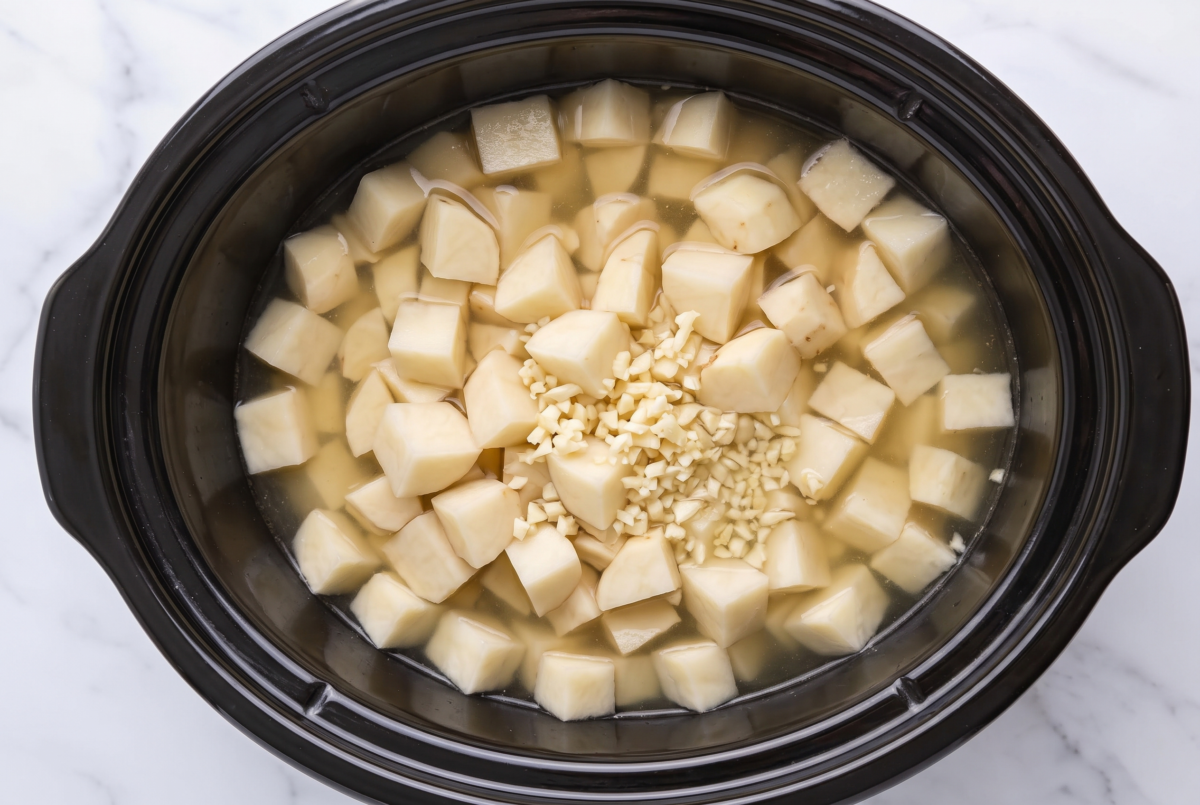 Slow Cooker Garlic Cream Potato Soup ip1 edited