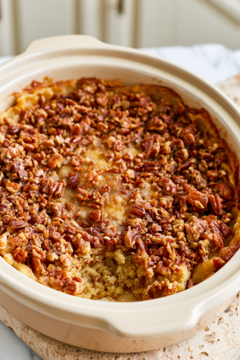 Slow Cooker Pecan Crunch Latte Dump Cake 2